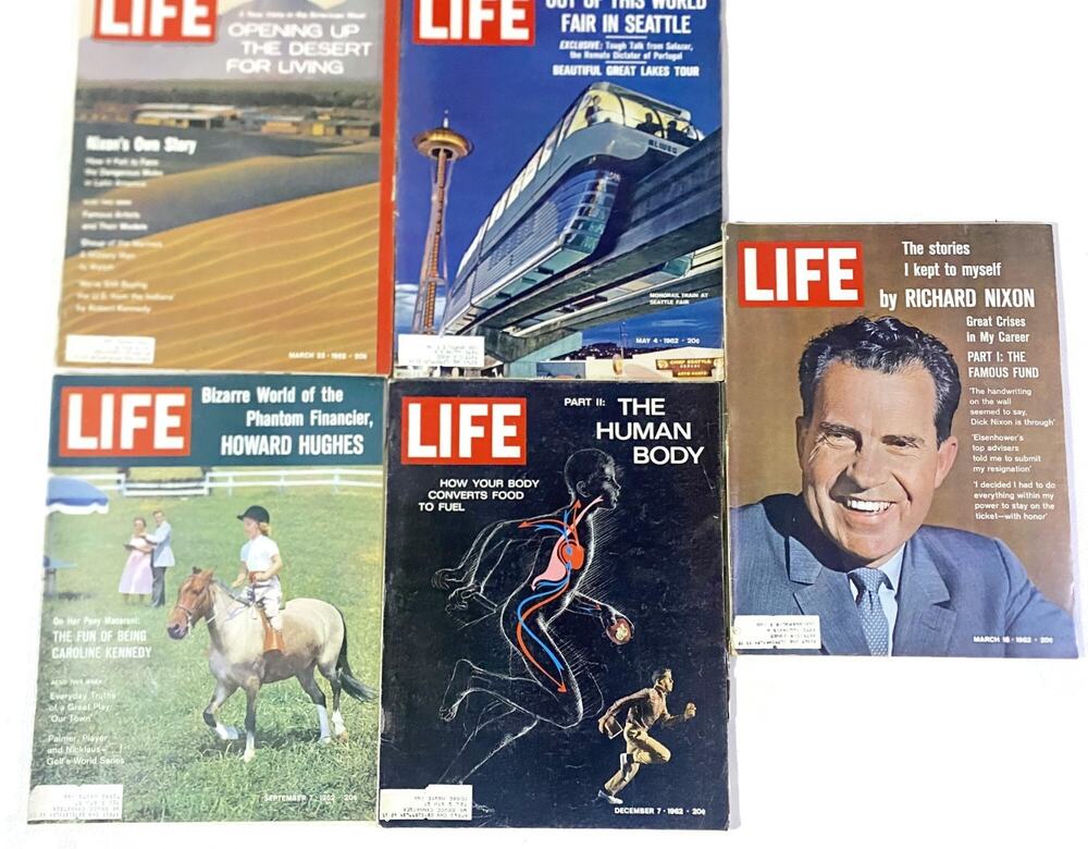 LIFE Magazine Lot of 5 Original 1962 Issues Collectible Photojournalism Vintage